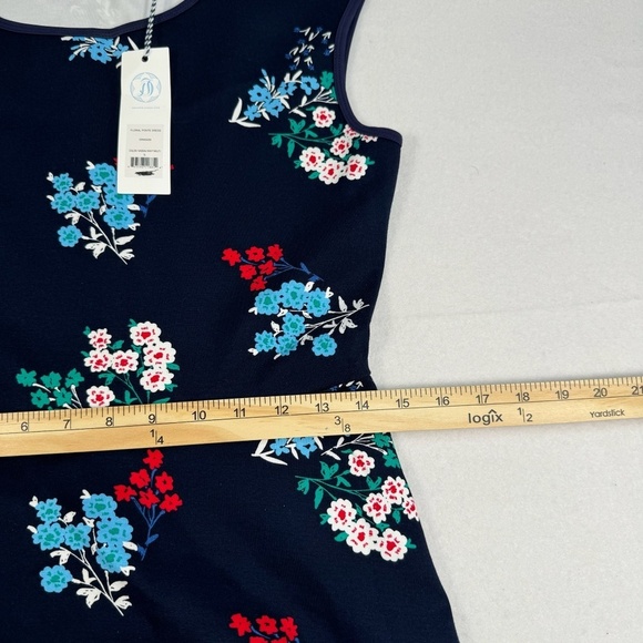 Draper James Floral Ponte Mini Dress Womens Sz S Navy Multi Color Sleeveless - Picture 7 of 11